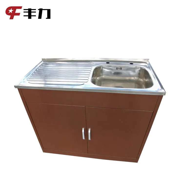 Modern Cheap Knocked Down Structure Steel Metal Kitchen Sink Cabinet