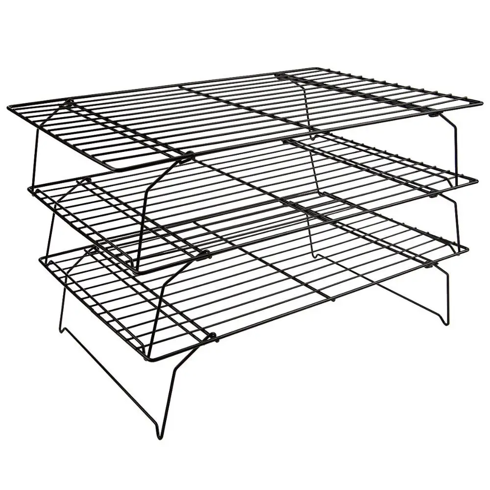 3 tier Stainless Steel wire metal bread cookie food Wire Baking Cooling Rack for bakery