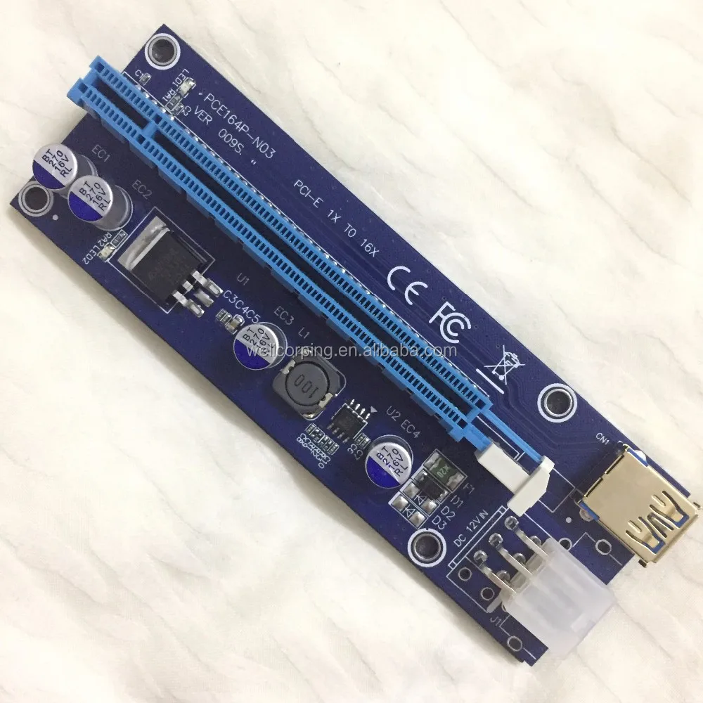 2017 новейшая версия VER 009s pci-e Райзер 6 pin Райзер с тремя светодиодами pcie Райзер