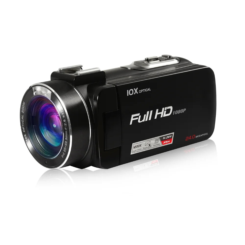 ORDRO 1920X1080P 30fps 24.0MP 10X optical zoom HD video camera professional video camera with hotshoe