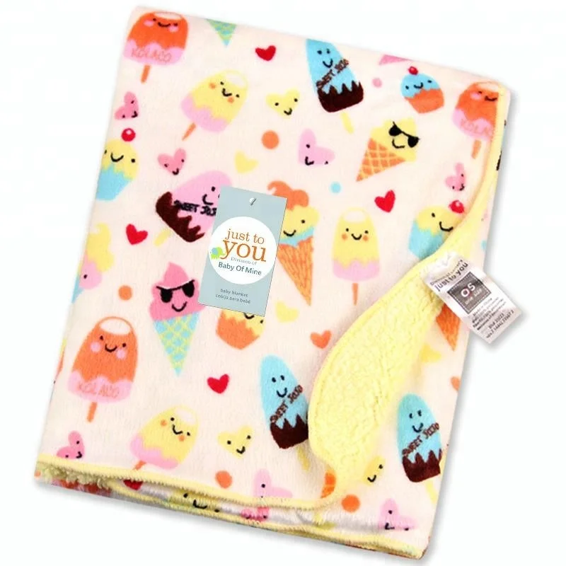 
Wholesale Kids Carton Printed Plush Fleece baby animal Blanket 