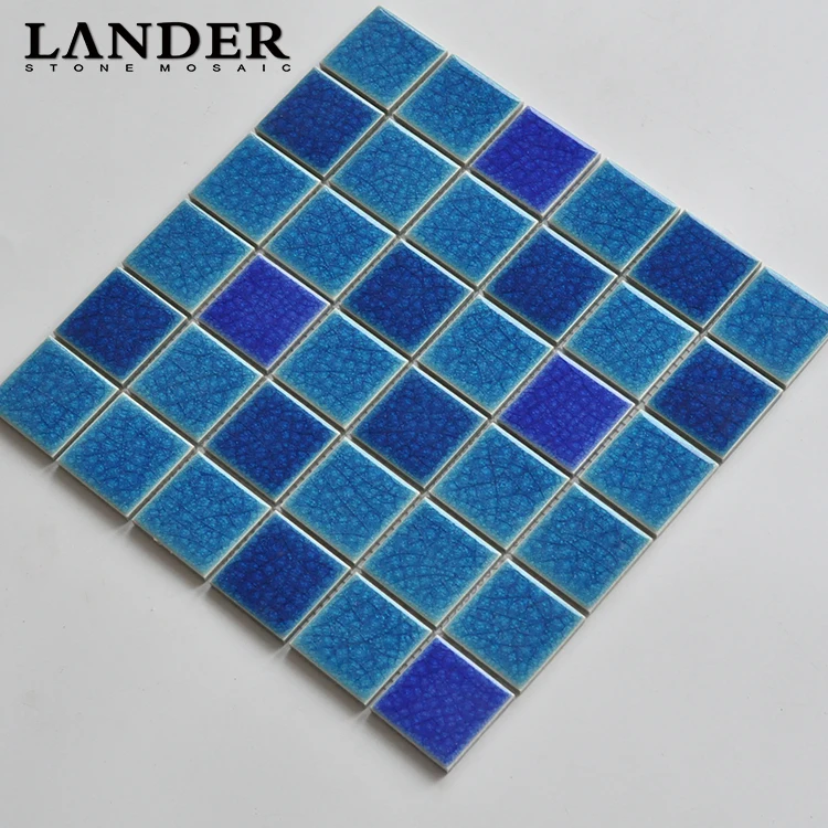 blue color ceramic porcelain mosaic tile for swimming pool