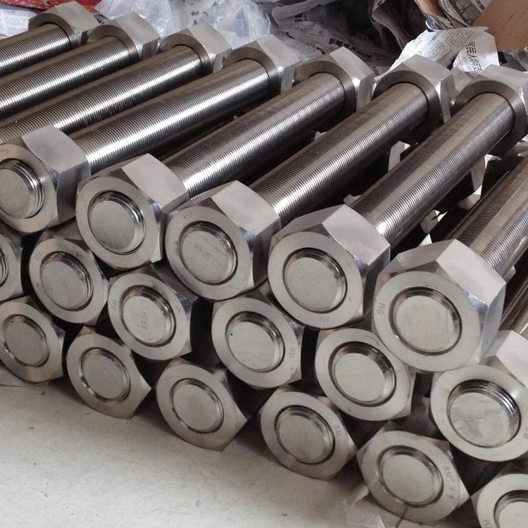 
A193 Gr.B8M studbolts c/w A194 Gr.8M Heavy hex nuts, SS316L, A4-80 bolts,oil industry fasteners 