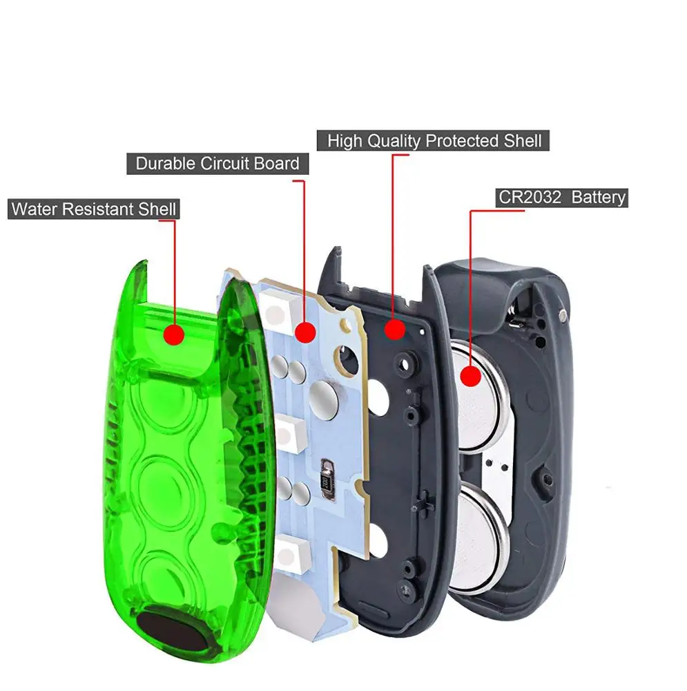 
LED Safety Light Strobe Lights for Daytime Running Walking Bicycle Bike Pet Runner Flashing Warning Clip on Small Reflective Set 