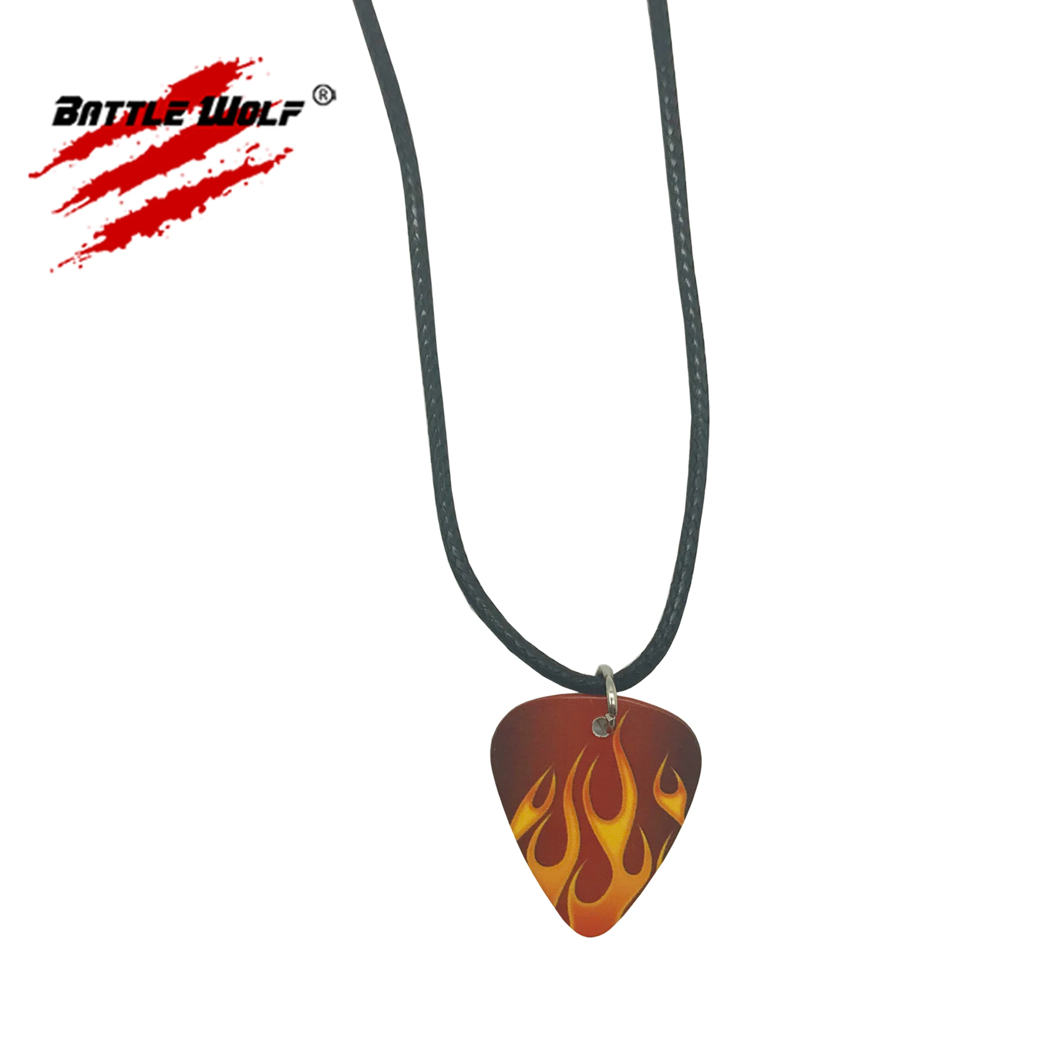 Colorful Custom Design Logo Guitar Pick Necklace Personalized
