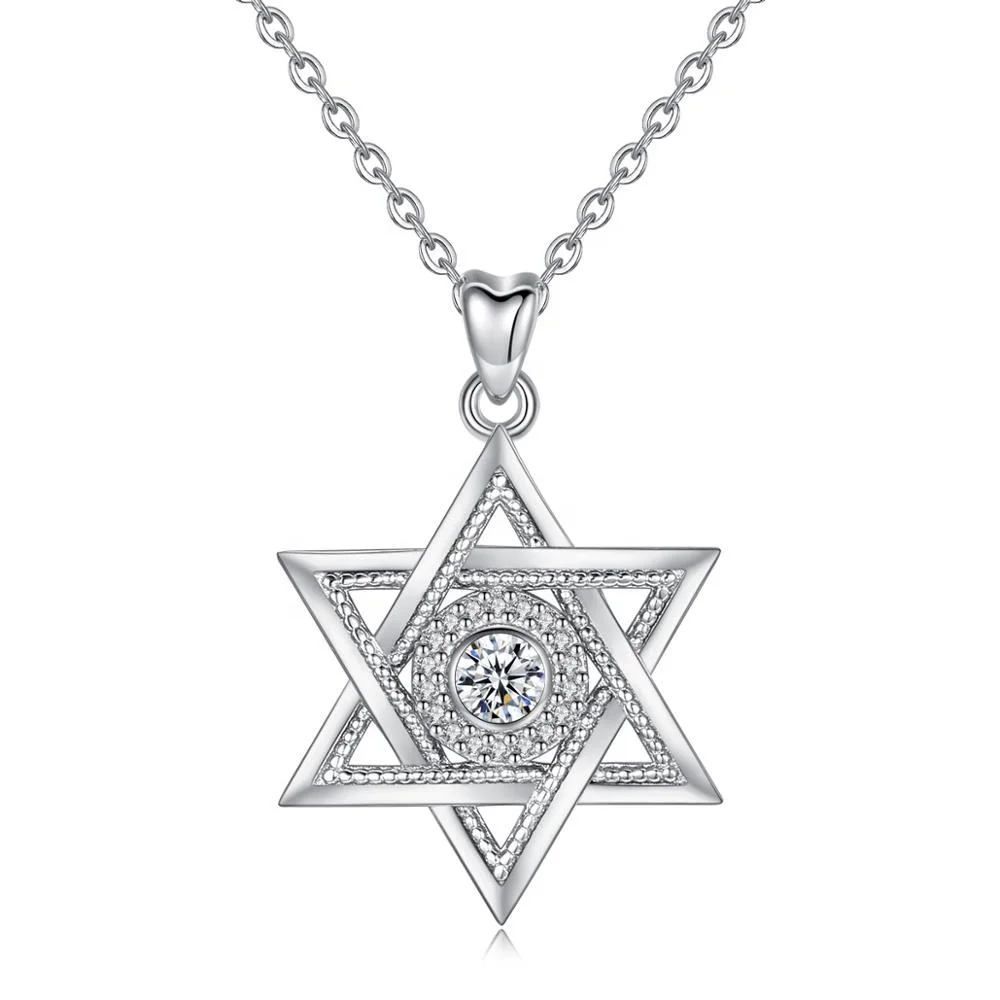 925 sterling silver jewish star of david necklace pendant for Women