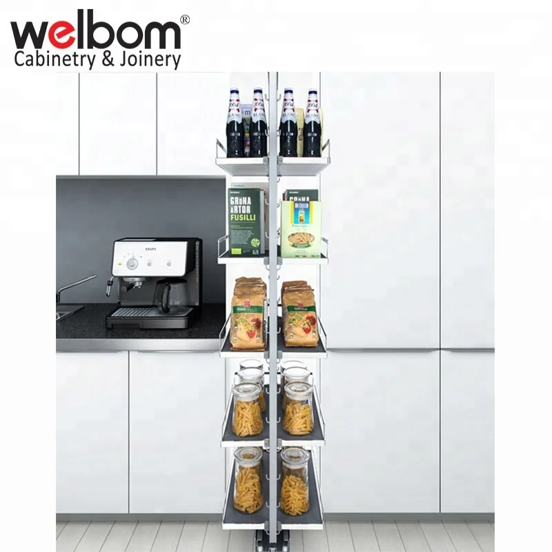 Modern Diamond Style Kitchen Cabinet Tall Unit Basket