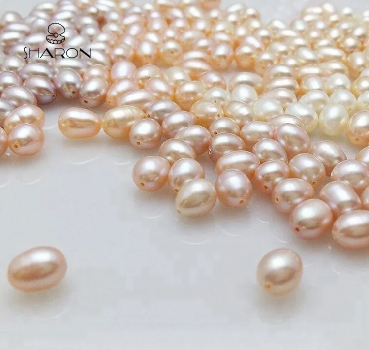 Wholesale 6-7mm AAA Top Quality Luster Drop Natural Freshwater One Hole Rice Shape Real Loose Pearl Beads