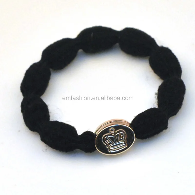 Wholesale Gold Star Heart Bead Strong Elastic Bamboo Nylon Hair Band