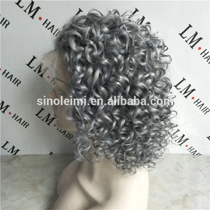 Grey color Brazilian Lace Front Human Hair Wigs Pre Plucked Short Bob Wigs  Lace Wig Human Hair For Black Women