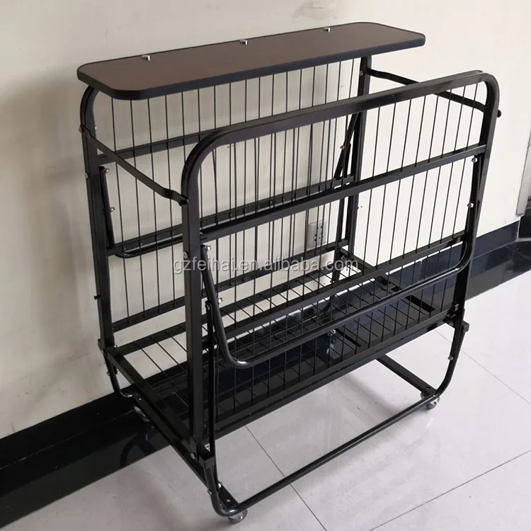 
Guest bed folding bed metal frame with spring mattress 