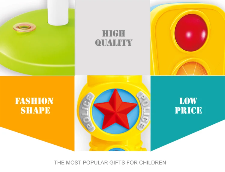 Pretend Play Set Policeman Battery Traffic Light Baton Toy for Kids