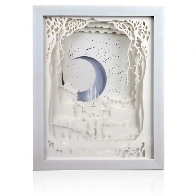 3D Battery operated paper carving lamp led indoor light decoration lights