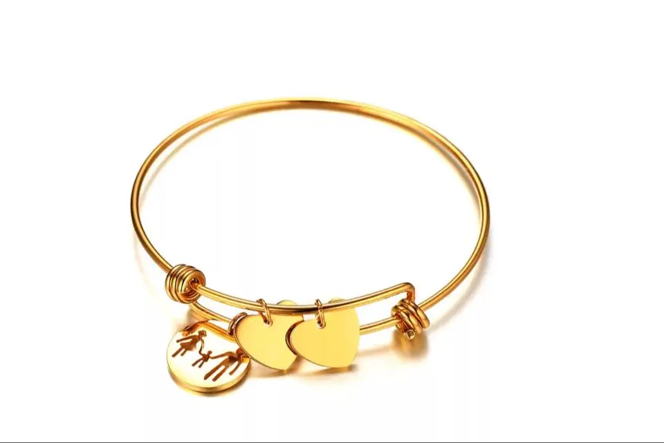 Hot Sale Stainless Free Custom LOGO Charms Dangle Adjustable  Bracelet Wholesale for Cheap Price
