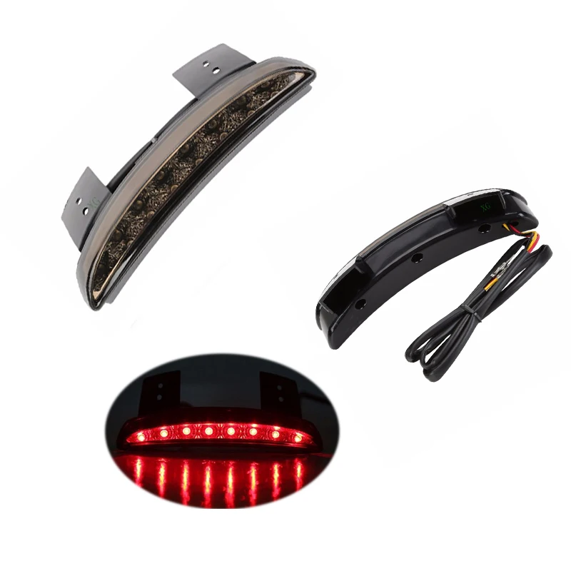 Red/smoked lens rear stop turn light tail light motorcycle bar taillight tail lamp 6v for Bobber Chopper Cafe Racer