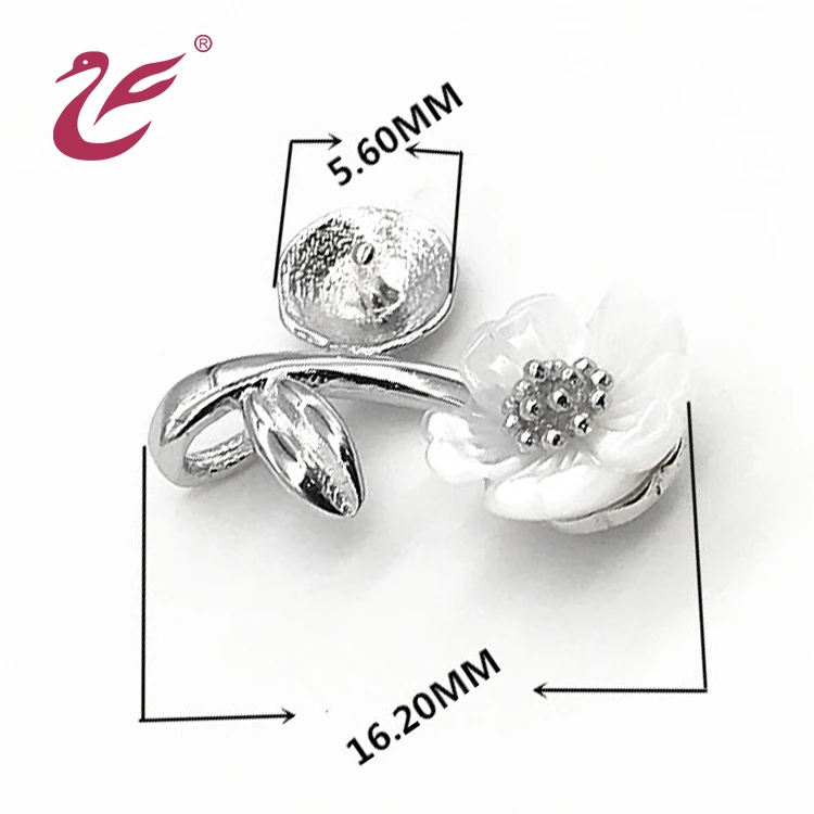 China wholesale custom african flower jewelry set bridal 925 Sterling Silver necklace earring rings shell jewelry sets