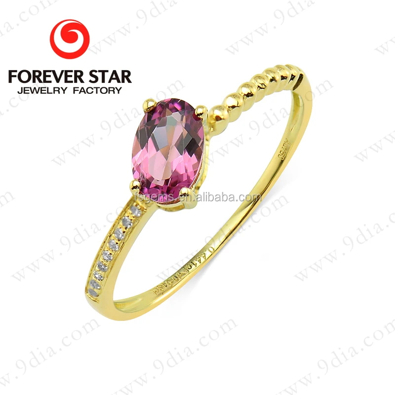 2020 Jewelry Wholesale Natural Tourmaline Gemstone Single Stone 1 Gram Gold Ring Jewelry
