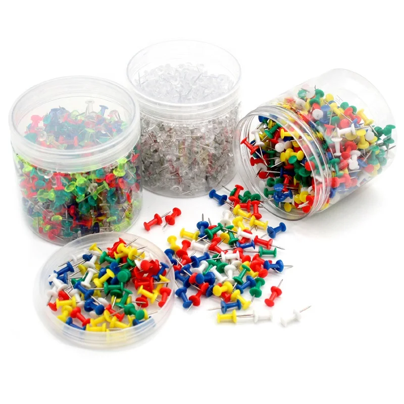 Factory Direct Sale Drawing Pin Cork Push Wholesale Colorful Plastic Paper 400