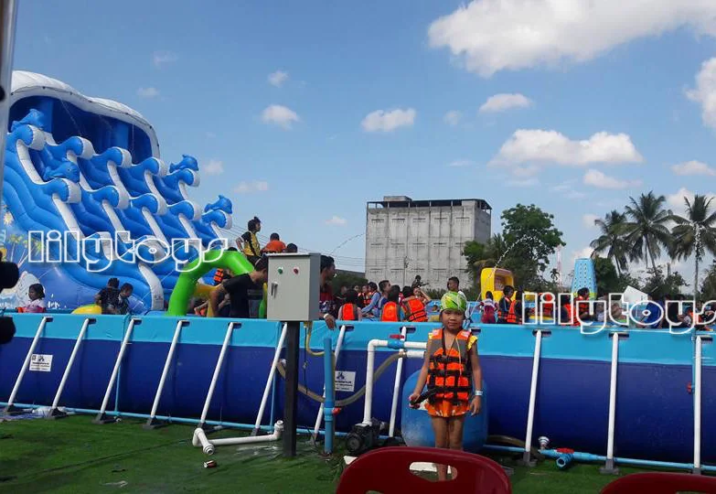 Lilytoys Moveable Mobile Metal Frame Swimming Pool Inground Outdoor Pools