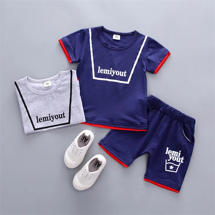 
Summer cotton boy T Shirts short sleeve Casual kid boy clothing set 