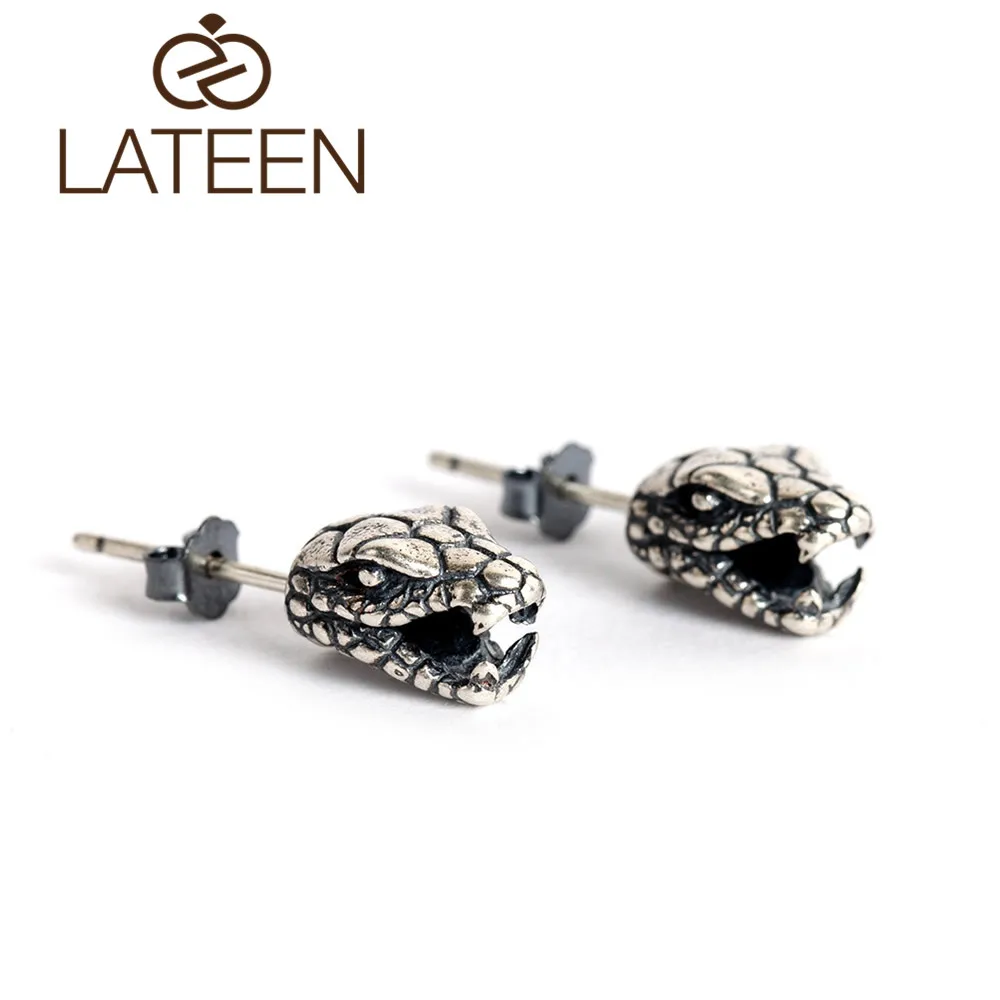 Exaggerated Retro Cobra-shaped Earrings S925 silver indian boho Ethnic Reptile stud earrings
