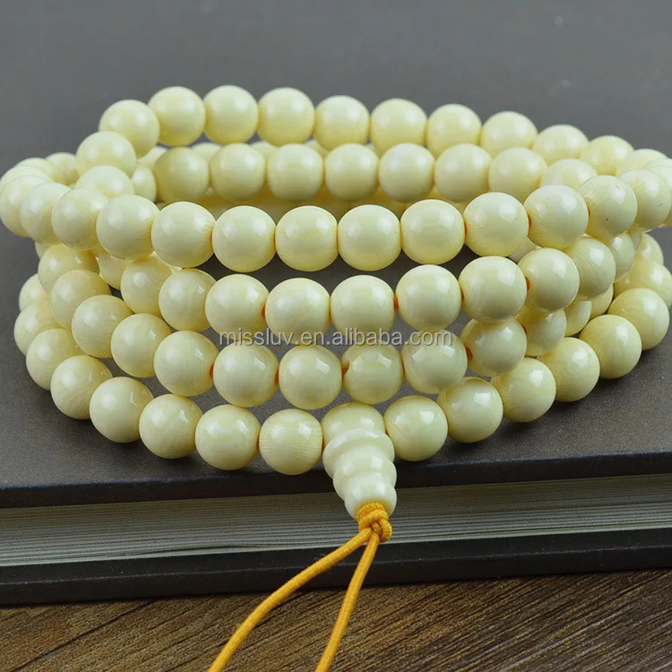 imitate ivory buddhist Bracelet Necklace Jewelry 108 mala beads wholesale 108 ivory beaded bracelet