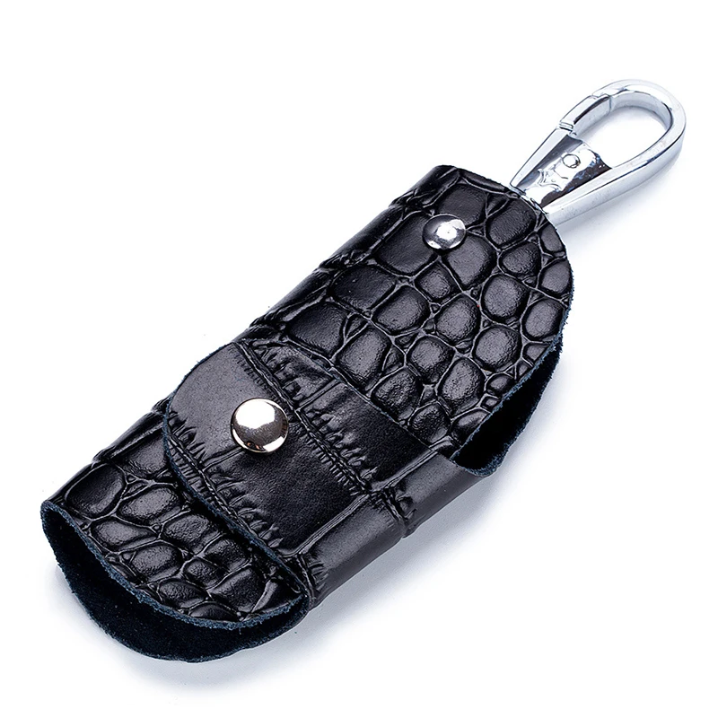 Car key case lady leather crocodile skin small keys holder