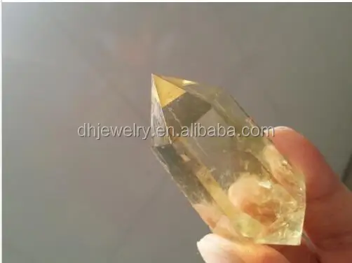 Wholesale Good Quality Crystal Quartz Polished Healing Citrine Double Points Wand For Decoration