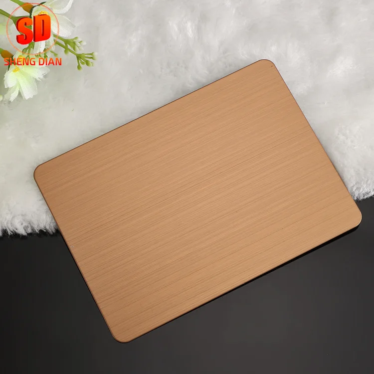 High grade customized rose gold supply brushed No. 8 PVD color stainless steel sheet