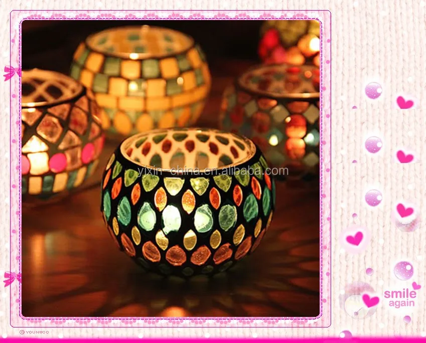 Luxury Table Ornament Handmade Luxury Glass Candle Jars Glass Tea Light Votive Holder