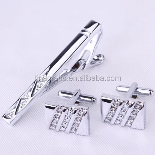Special Silver cufflinks & tie clip set engraved