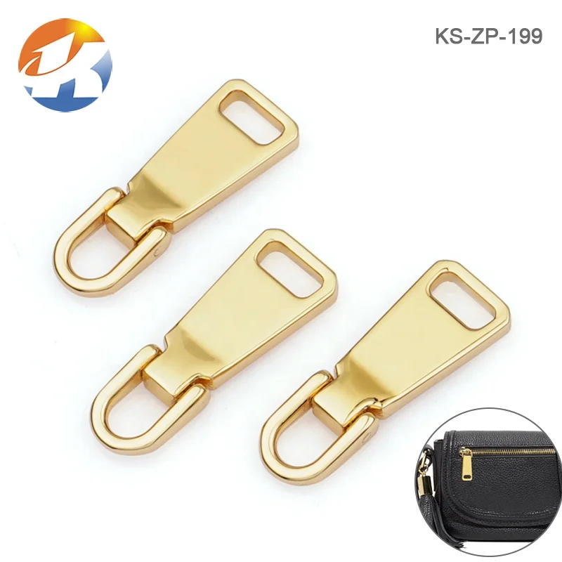 Wholesale Bag Blank Zip Puller, Garment Accessories Custom Metal Zipper Pull Logo, Gold Metal Zipper Puller Slider for Handbags