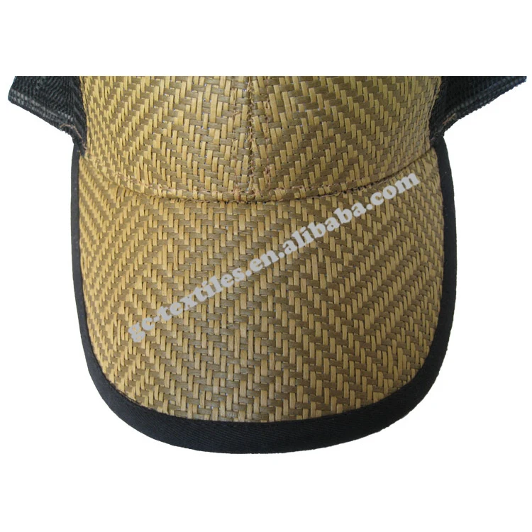 OEM design straw mesh custom logo snapback trucker cap fashion 6 panel  baseball cap