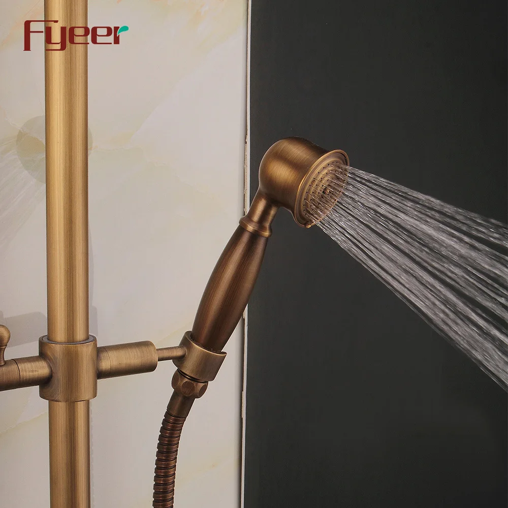 Fyeer Antique Bathroom Shower Set with Rainfall Shower Head