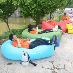 Top Selling wholesale Products Inflatable Banana lounger Sofa Bed With Carry Sleeping Bag