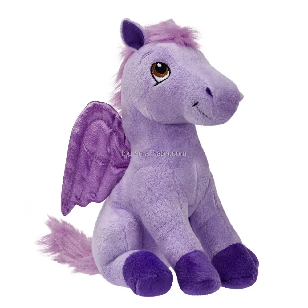 18 cm Plush purple horse lovely pony animal OEM size logo PP Cotton fabric toy doll