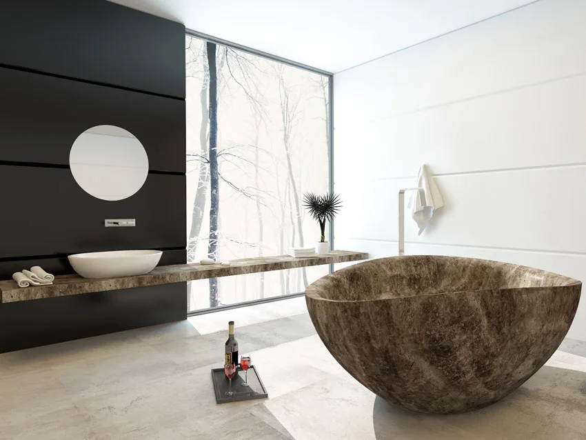 2019China stone freestanding solid granite marble bathtub prices