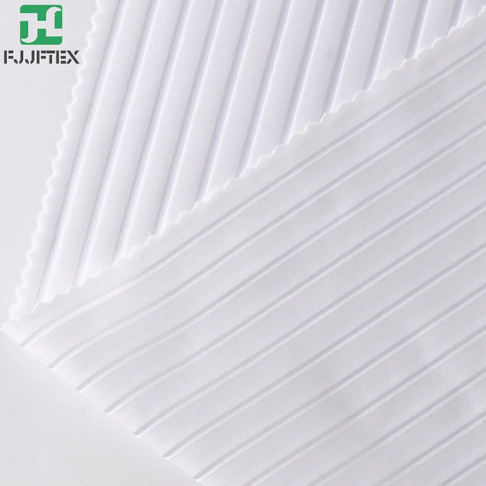 85% polyester 15% elastane knitting stripe sports wear fabric anti bacterial fabric