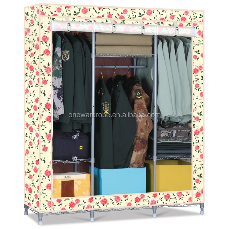 Huge size 19mm Oxford cloth steel mesh structure portable folding wardrobe