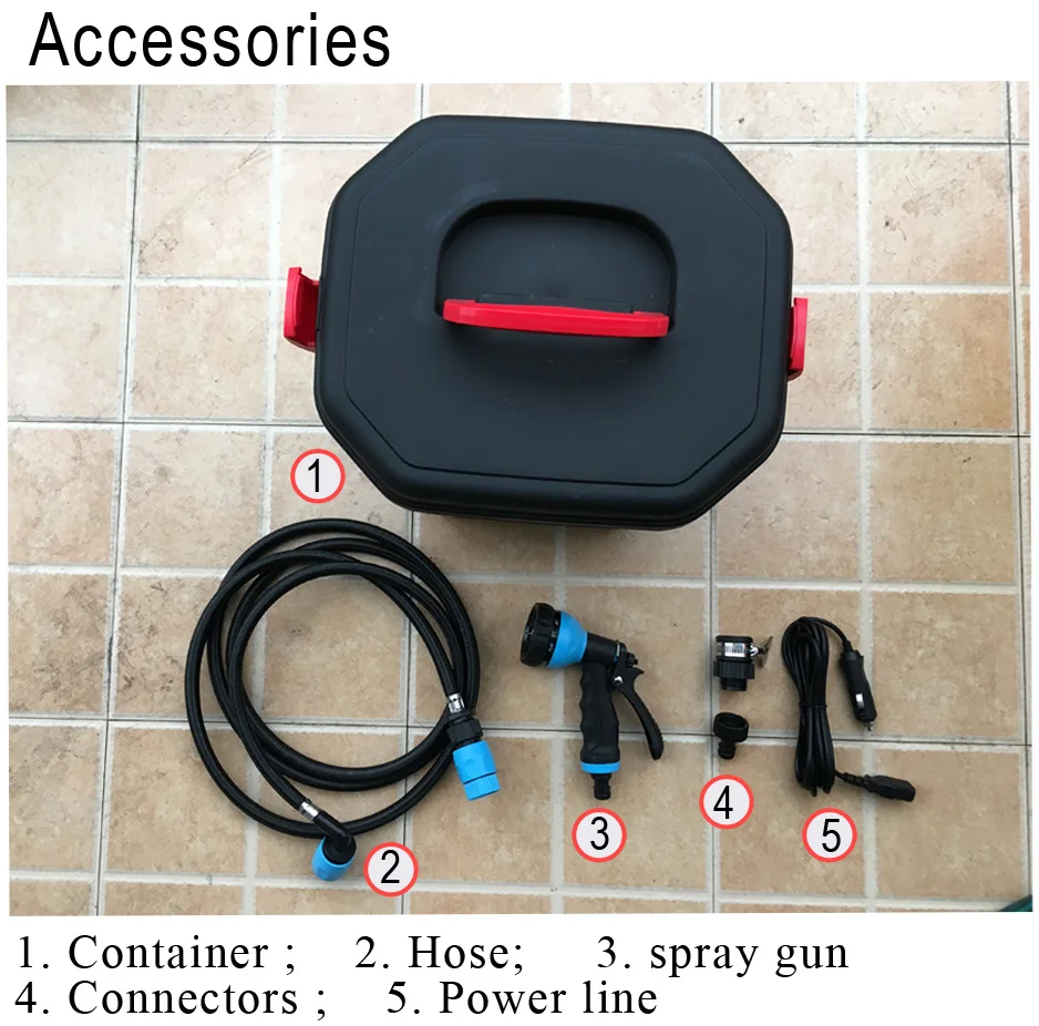 Portable Camping Tools with 21V Shower for Car Wash Stainless Steel Brass Plastic Washer Gun Pressure Cleaning Function