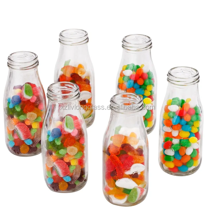 1 Liter Clear Screw Top Glass Beverage Bottle for Juice and Milk