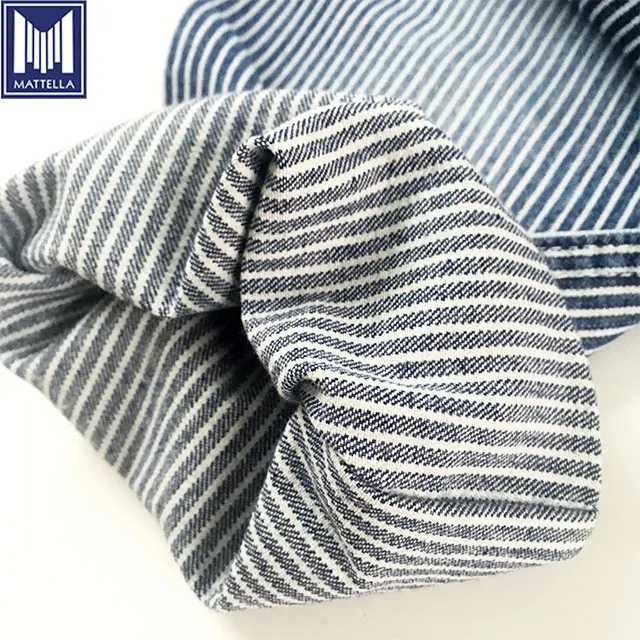 Traditional 100% cotton hickory stripe denim fabric dye for workwears shirts jeans pants