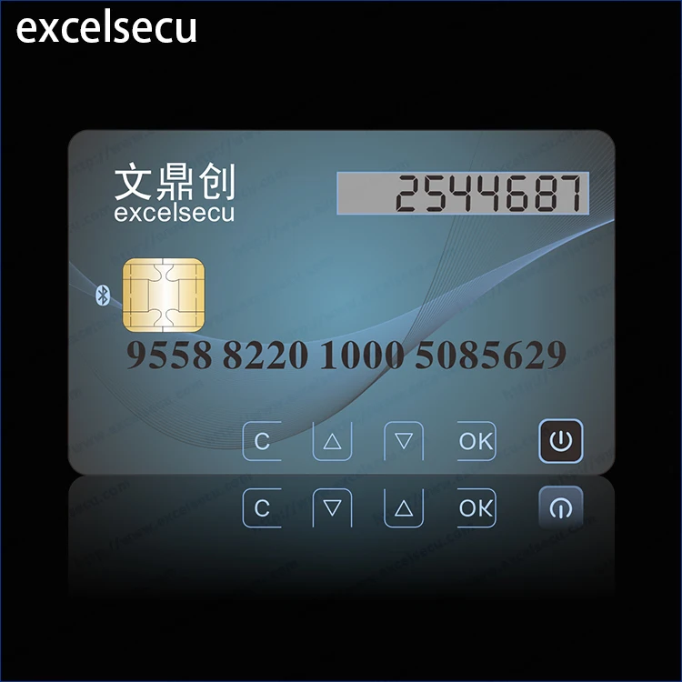 ESECU Оптовая Пользовательские стандартный бизнес bluetooth жк-otp карты с чипом