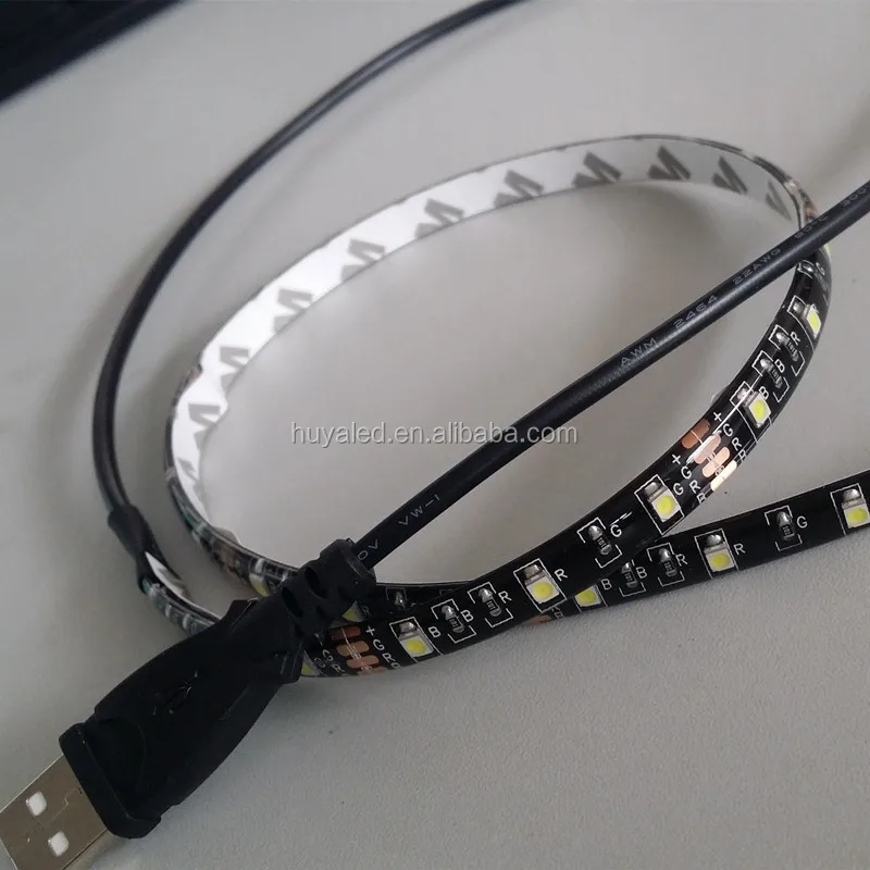 black fpcb 60leds SMD 3528 Flexible 5V USB LED Strip Light IP65 waterproof