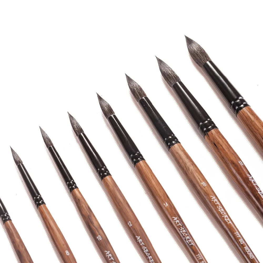 1Piece Squirrel Hair Professional acrylic painting and oil artist brushes with wooden handle