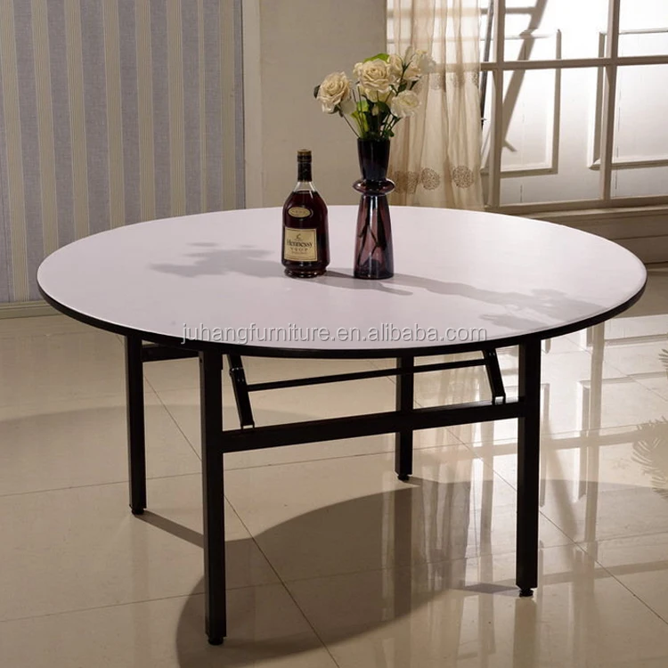 Wholesale Hotel Furniture Durable Customized Size Dining PVC Top Plywood Restaurant Folding Table