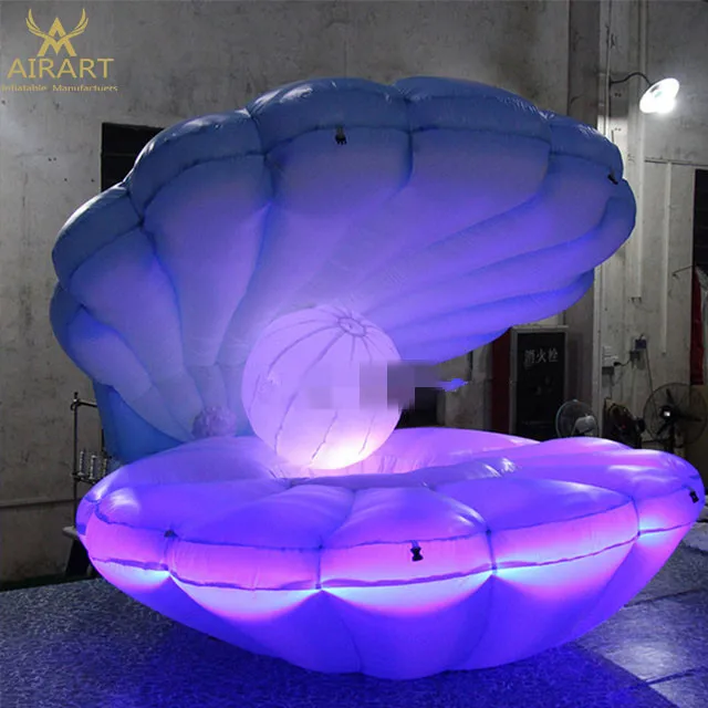 Wedding Stage Decor Giant Inflatable Clam Shell,inflatable Seashells Lamp Balloon