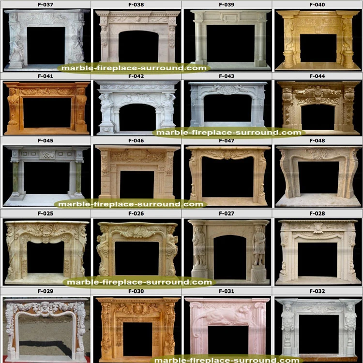 customized fireplace mantel indoor French Modern Stone Carving flowers Elegant 3D White Marble Fireplace