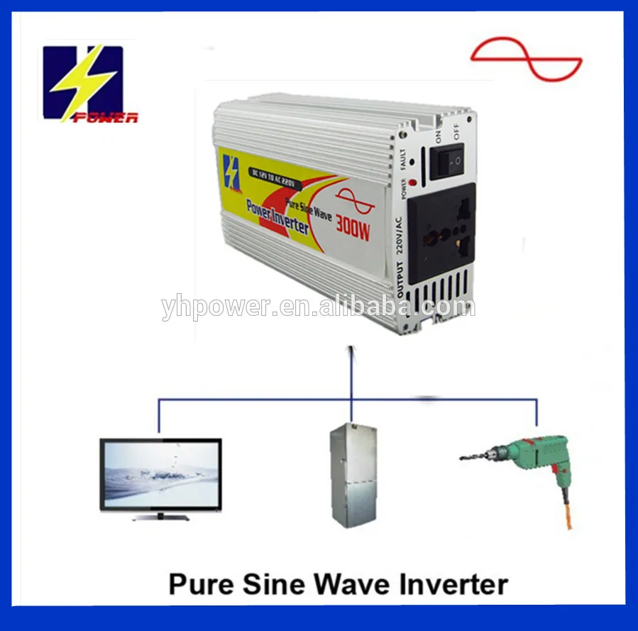 
 12v постоянного тока до 220в переменного тока преобразователя мощности завода питания 300w чисто инвертор синусоидальной волны  