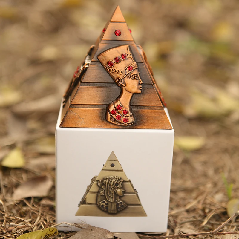 Metal Egyptian Pyramid Pharaoh Avatar Statue Home Decor Car Ornament